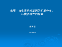 土壤中抗生素抗性基因的扩展分布课件