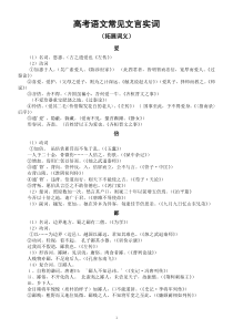 高中语文高考常见文言实词拓展词义汇总（共67个实词）