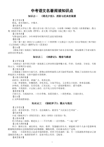 初中语文2023中考复习名著阅读知识点（共12个）