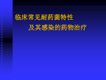 临床常见耐药菌特性及其感染的药物治疗课件