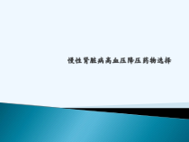 慢性肾病高血压药物的选择课件