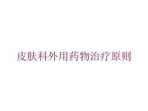 皮肤科外用药物治疗原则培训课件