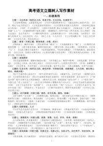 高中语文2023高考立德树人类作文素材汇总（标题+模板+人物素材）
