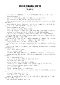 高中英语新课标词汇表（中考部分）（共1509个）