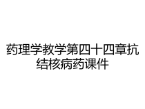 药理学教学第四十四章抗结核病药课件