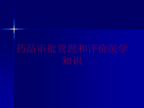 药品审批管理和评价医学知识培训课件