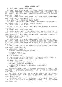 小学科学青岛版六三制六年级下册第二单元第7课《动物行为与环境变化》知识点整理（2023春）