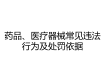 药品医疗器械常见违法行为及处罚依据课件