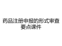 药品注册申报的形式审查要点课件