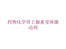 药物化学肾上腺素受体激动剂培训课件