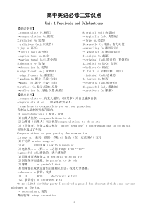 高中英语新人教版必修三知识点汇总（分单元编排）