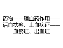 药物理血药作用活血祛瘀止血病证血瘀证出血证课件
