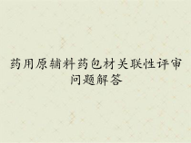 药用原辅料药包材关联性评审问题解答课件