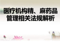 医疗机构精麻药品培训课件