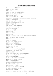 初中英语中考核心语法及用法整理汇总（共90组）