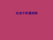 医学走进中药最细粉专题培训课件