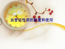 医学血管活性药的配置和使用专题培训课件