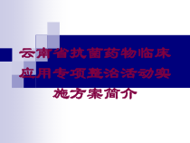云南省抗菌药物临床应用专项整治活动实施方案简介培训课件
