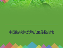 中国粒缺伴发热抗菌药物课堂课件