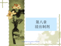 中药药剂学某大学浸出制剂课件