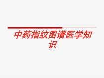 中药指纹图谱医学知识培训课件