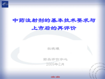 中药注射剂基本技术要求与再评价课件