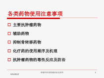 肿瘤科常用药物使用注意事项培训课件