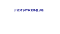 医学肝脏结节样病变影像诊断专题培训课件
