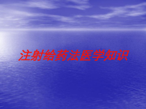 注射给药法医学知识培训课件