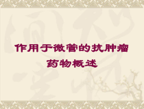 作用于微管的抗肿瘤药物概述培训课件