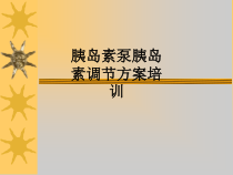 医学胰岛素泵胰岛素调节方案培训培训课件