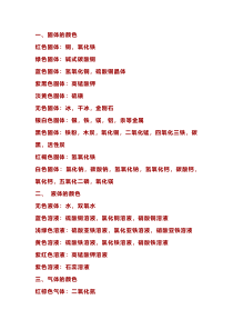初中化学常见物质的颜色 +元素汇总