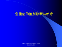 急腹症的鉴别诊断及消化道溃疡穿孔的诊断与治疗课件