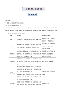 高考政治二轮复习小题必练2 多变的价格 教师版