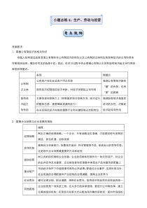 高考政治二轮复习小题必练4 生产、劳动与经营 教师版