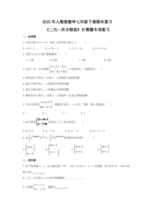 2023年人教版数学七年级下册期末复习《二元一次方程组》计算题专项复习(含答案)