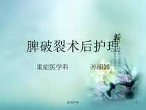脾破裂术后护理医疗知识课件