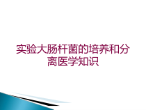 实验大肠杆菌的培养和分离医学知识培训课件