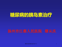 糖尿病的胰岛素治疗小课件
