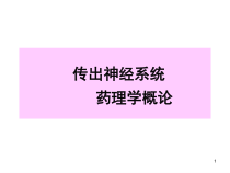 传出神经系统概论课件