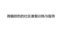 脊髓损伤的社区康复训练与服务汇编课件