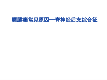 腰腿痛常见原因脊神经后支综合征-课件