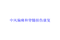 中风偏瘫和脊髓损伤康复培训课件