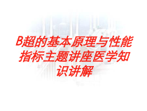 B超的基本原理与性能指标主题讲座医学知识讲解培训课件