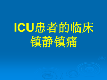 ICU患者的临床镇静镇痛课件