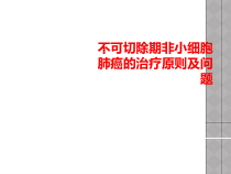 不可切除期非小细胞肺癌治疗原则及问题课件