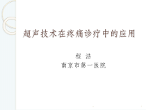 超声引导下的疼痛治疗课件