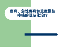癌痛急性疼痛和慢性非癌痛的治疗课件