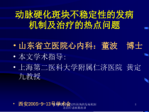 动脉硬化不稳定性斑块的发病机制及治疗进展课件