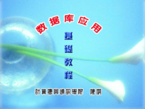 VisualFoxpro程序设计教程第二版第一章数据库基础课件-